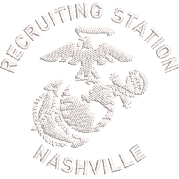White Marines Recruiting Nashville Embroidery Logo Thumbnail