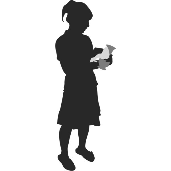 Housekeeper Washing Dishes Silhouette 2 Thumbnail