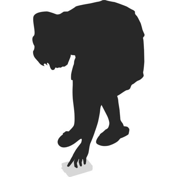 Housekeeper Scrubbing Floor Silhouette 1 Thumbnail