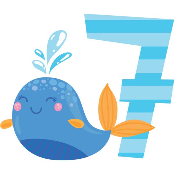 Seven Birthday Animal Whale Number 1 Thumbnail