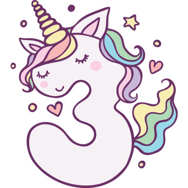 Three Birthday Unicorn Number 1 Thumbnail
