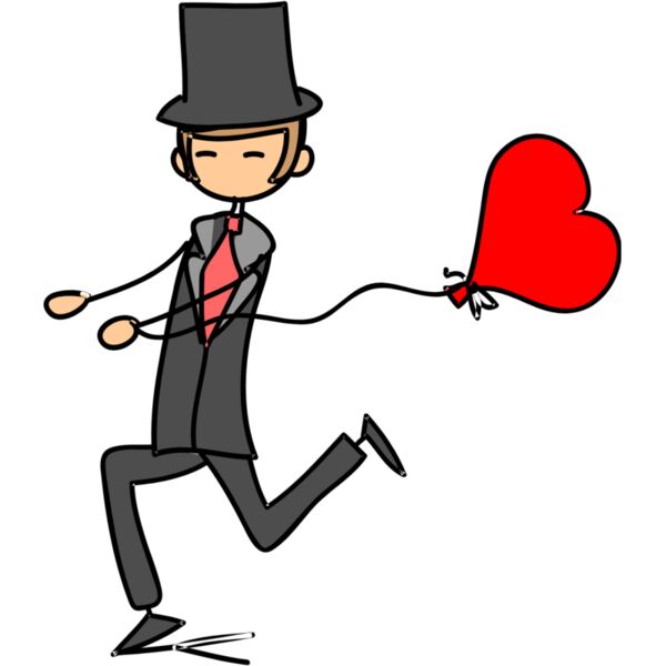 Cartoon Wedding Groom Heart Balloon 1 Thumbnail
