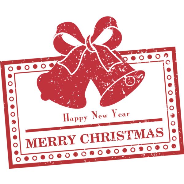 Merry Christmas Happy New Year Bells Stamp 1 Thumbnail